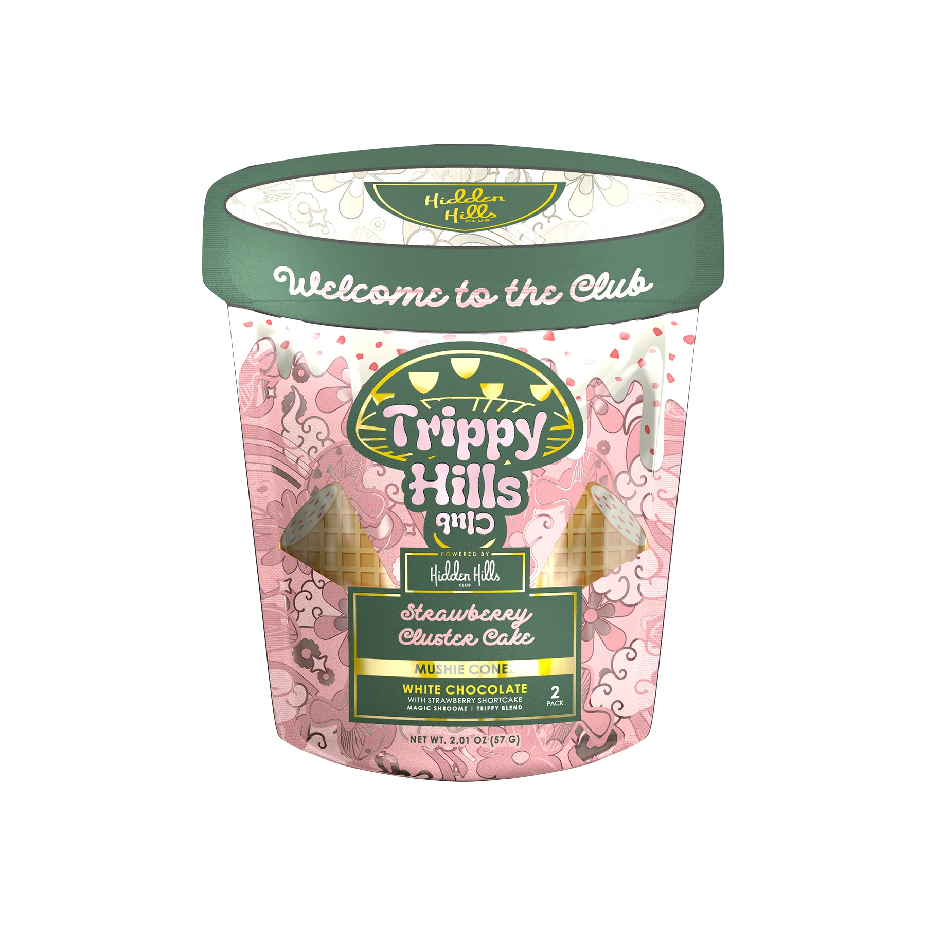 Trippy Hills Conez | Strawberry Cluster Cake